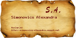 Simonovics Alexandra névjegykártya